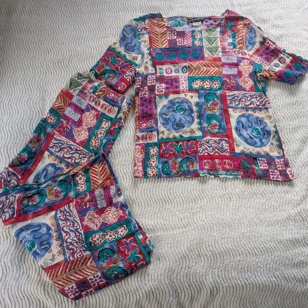 Requirements Vintage Colorful Patterned Pant Set